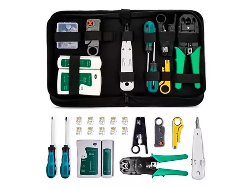 Kit Net Pro – Crimpadora + Tester RJ45 (10 piezas)